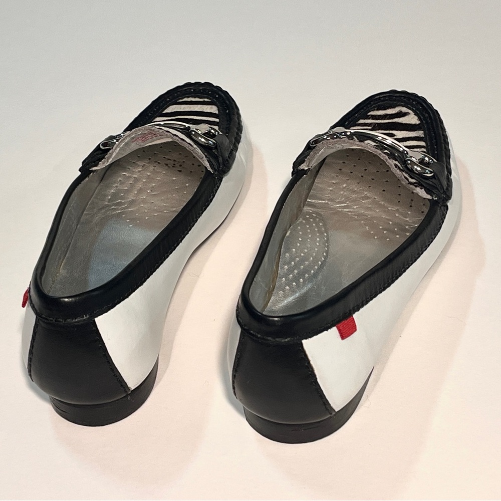 Marc Joseph Zebra Pattern Black and White Loafers - Picture 3 of 6